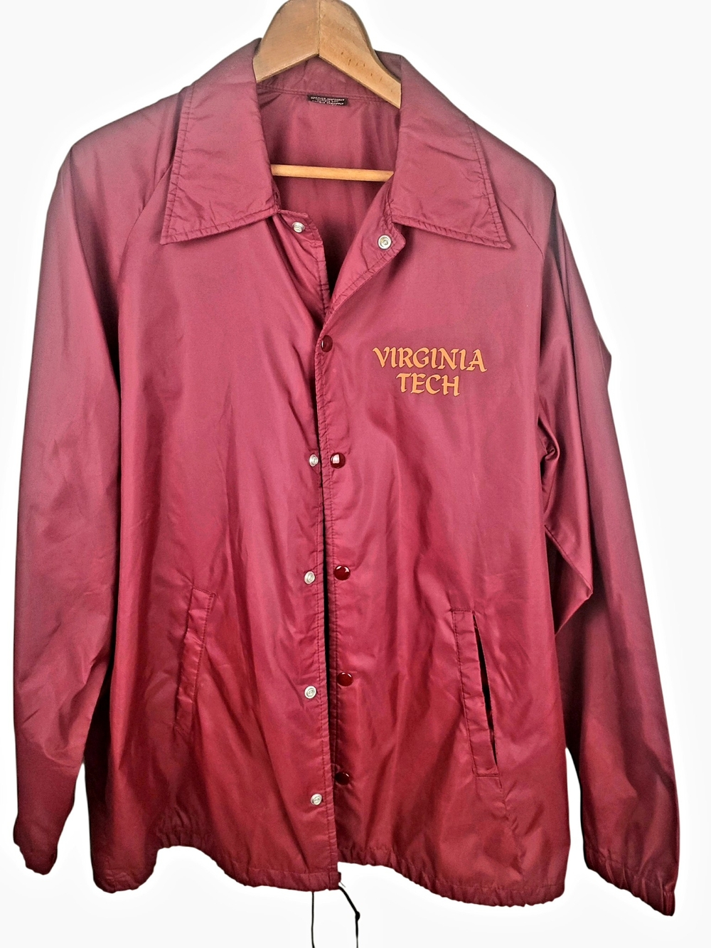 VINTAGE Sports Master Virginia Tech Hokies Nylon Coaches Jacket Large #368